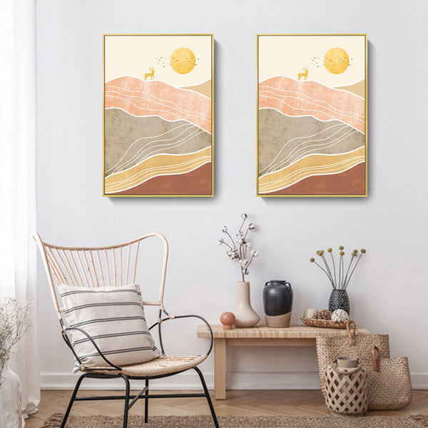 Fire Element : Abstract Sun Landscape Wall Art