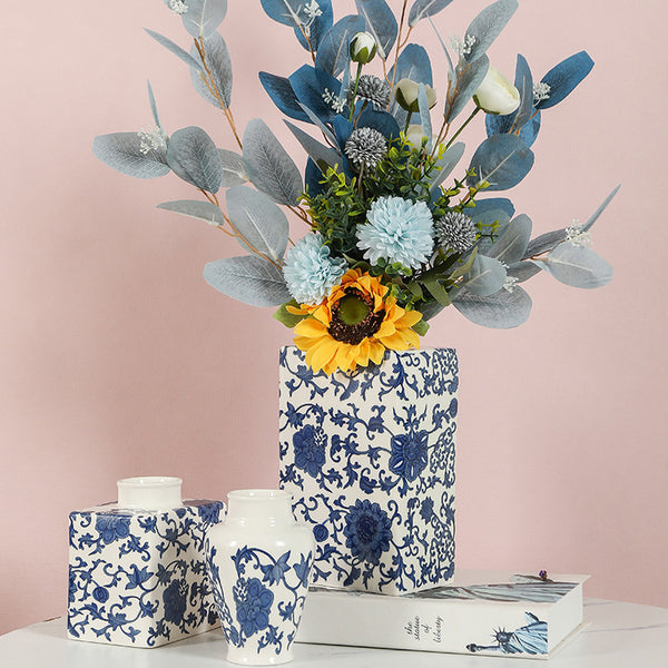 Water Element : Blue - and - White Porcelain Vase